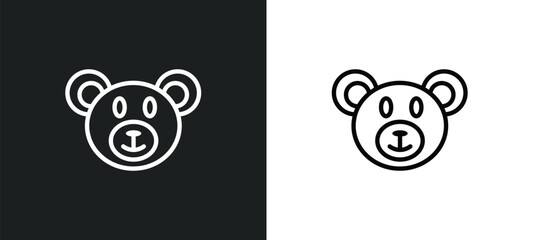 Poster - bear icon isolated in white and black colors. bear outline vector icon from animals collection for web, mobile apps and ui.