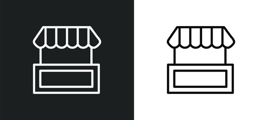 Poster - stall icon isolated in white and black colors. stall outline vector icon from agriculture farming co