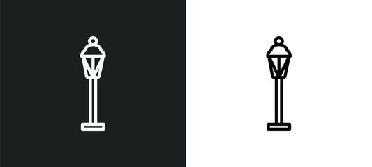 Poster - lamppost icon isolated in white and black colors. lamppost outline vector icon from agriculture farming collection for web, mobile apps and ui.