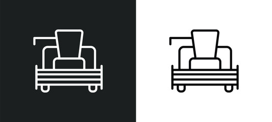 Wall Mural - combine harvester icon isolated in white and black colors. combine harvester outline vector icon from agriculture farming collection for web, mobile apps and ui.