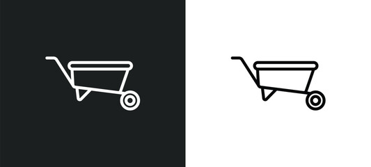 Poster - barrow icon isolated in white and black colors. barrow outline vector icon from agriculture farming collection for web, mobile apps and ui.