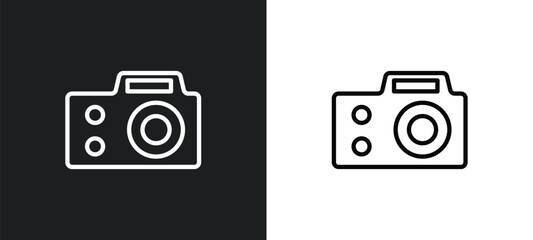 Poster - photography icon isolated in white and black colors. photography outline vector icon from outdoor activities collection for web, mobile apps and ui.