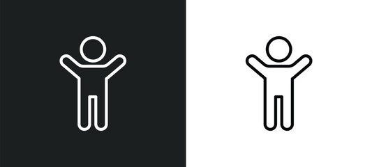 Poster - warming up icon isolated in white and black colors. warming up outline vector icon from activity and hobbies collection for web, mobile apps and ui.