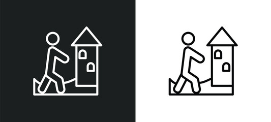 Poster - sand art icon isolated in white and black colors. sand art outline vector icon from activity and hobbies collection for web, mobile apps and ui.