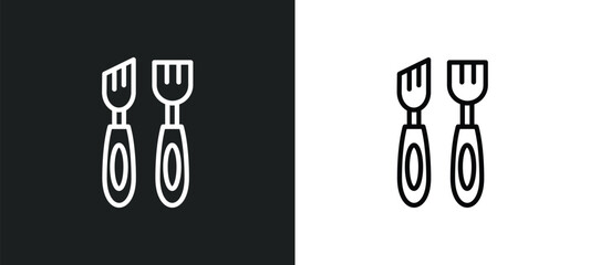 Poster - wood carving icon isolated in white and black colors. wood carving outline vector icon from activity
