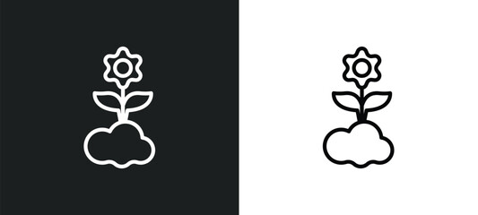 Poster - spring icon isolated in white and black colors. spring outline vector icon from weather collection for web, mobile apps and ui.
