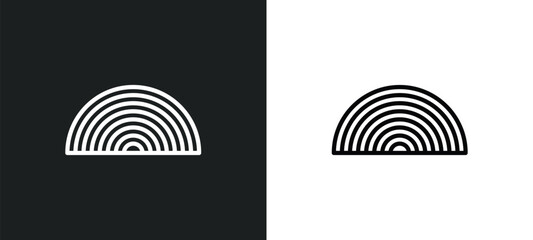 Poster - rainbow icon isolated in white and black colors. rainbow outline vector icon from weather collection for web, mobile apps and ui.