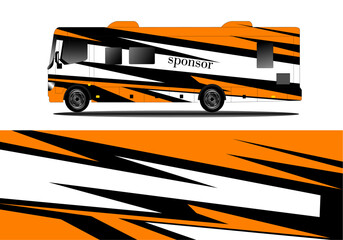 car wrap design with orange and black color theme