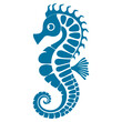 Seahorse blue silhouette marine ocean logo svg vector