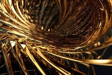Poster - Network technology background futuristic tech gold abstract background. Low poly wire made with generative AI