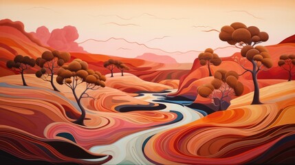 The beauty of Australia in travel destination - abstract illustration