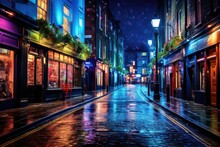 The Beauty Of Dublin Ireland By Night Travel Destination - Abstract Illustration