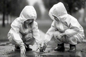 Poster - Happy children spending time together - Generative AI