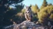 © Nikola - great horned owl on a branch