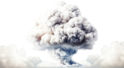 Wall Mural - an ash explosion isolated on transparent background - generative ai