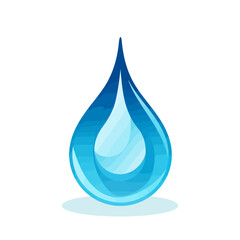 Wall Mural - Water drop logo icon. Image of blue liquid drop isolated on white