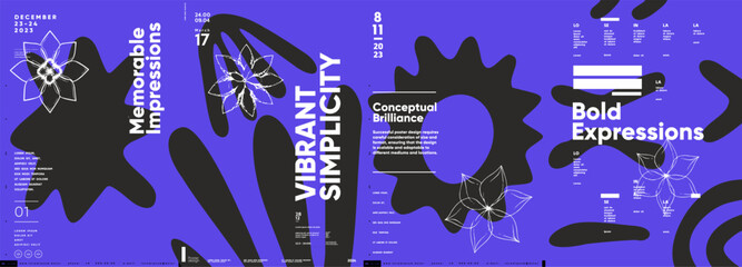 Canvas Print - typographic design and minimalistic background elements. a set of vector elements for designing post
