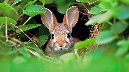 Wall Mural - rabbit in the grass