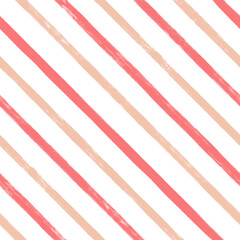 Diagonal stripes pattern, cute vector background, seamless   lines, red geometric strokes, Christmas gift paper