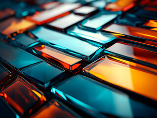 Aufkleber - Abstract colorful glass background. Generative AI