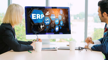 Poster - erp enterprise resource planning software for modish business to plan the marketing strategy