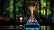 Digital hourglass. Scientific Foundation with a hologram