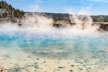 Wall Mural - Excelsior Geyser Crater next to the Grand Prismatic Spring, Yellowstone National Park