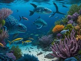Fototapeta Do akwarium - Under water  view
