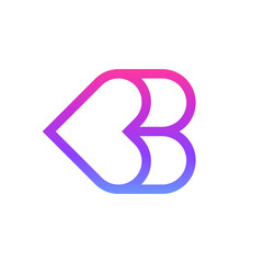 Poster - Letter B heart modern logo design