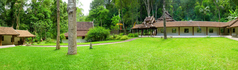 Sticker - Panorama of Lanna style buildings in Wat Pha Lat