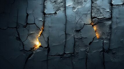 The cracked old wall with light leak, Generative Ai