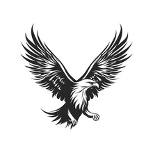 Minimalist Vector Of An Eagle. Suitable For Logo Or Tattoo.