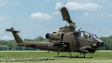 Cobra Attack Helicopter Close Up Of Landing Approach