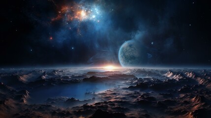 Wall Mural - sky with stars and clouds