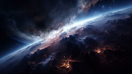 Wall Mural - sky with stars and clouds