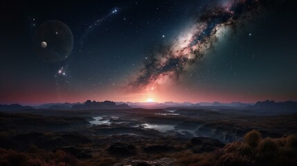 Wall Mural - sky with stars and clouds