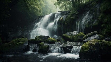 Wall Mural - waterfall in the forest