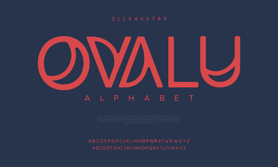ovalu creative modern urban alphabet font. digital abstract moslem, futuristic, fashion, sport, mini