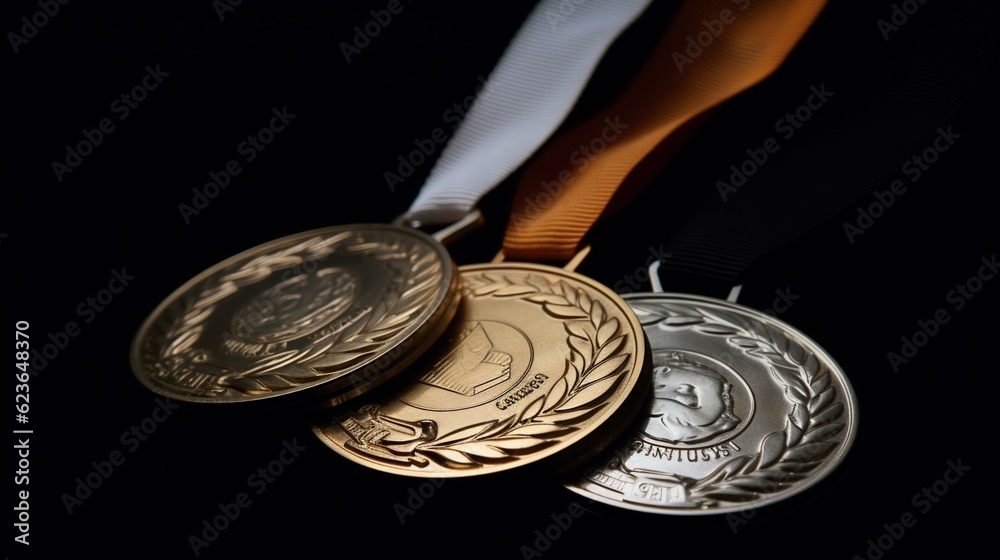 gold silver and bronze medals Stock Photo | Adobe Stock