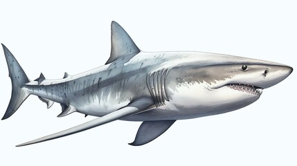 Wall Mural - shark isolated on white background