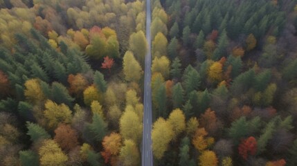 Canvas Print - forest in the mountains drone view