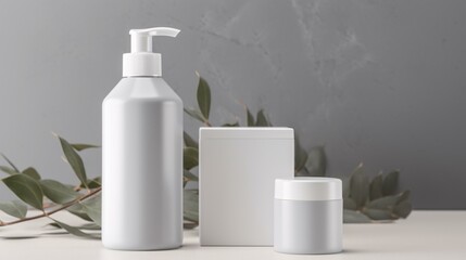 Wall Mural - cosmetic product bottle mock up