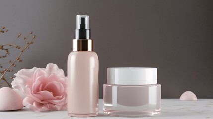 Wall Mural - cosmetic product bottle mock up