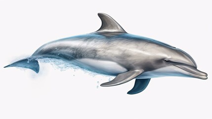 Wall Mural - dolphin jumping isolated on white background