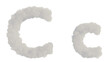 isolated cut out cloud alphabet 3d render, best use for make a custom text.