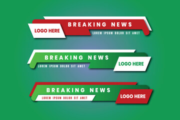 Wall Mural - Color full  gradient geometric lower third banner template design premium Vector, streaming sport news design

