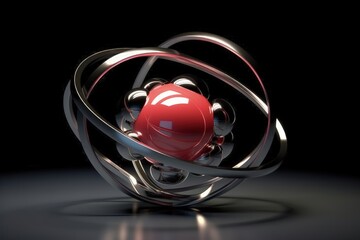 Wall Mural - atomic nucleus electrons neutrons protons. model shows that an atom is mostly empty space, with elec