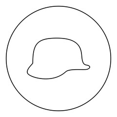 German helmet of World War two 2 stahlhelm ww2 icon in circle round black color vector illustration image outline contour line thin style