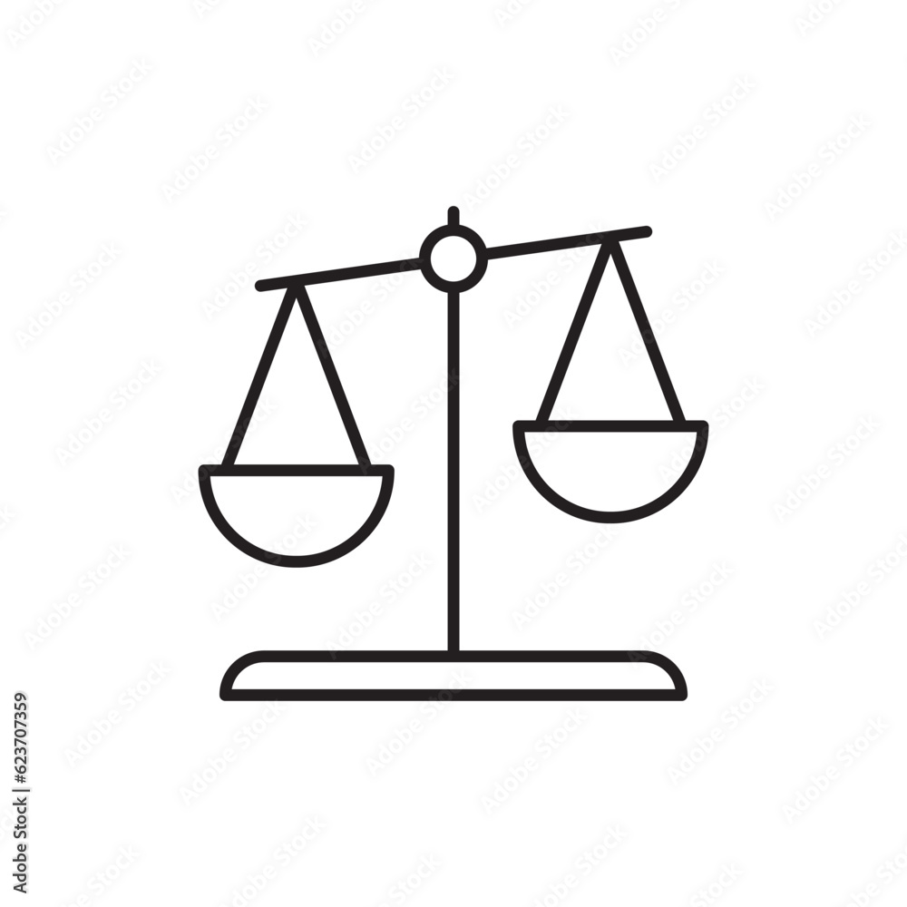 Balance icon. Justice vector icon. Judge flat sign design. Law balance ...