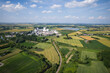 Aerial view of sugar factory in Werbkowice, Poland